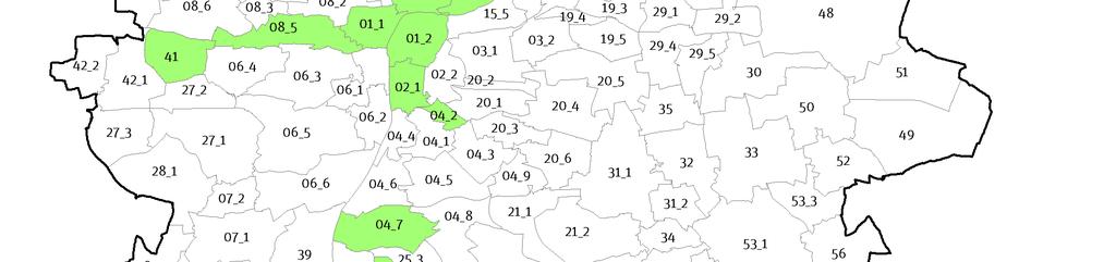 MAPA / 05 Ú Z EMÍ S NE JVYŠŠÍ Ú R OVNÍ SATURACE INFRASTRUKTURNÍ P OTŘEBY K U L TURNĚ K OMU NITNÍ HO C ENTRA (2018) Zdroj: IPR Praha Z hlediska charakteru zástavby můžeme 3 BUC (Praha 17, Praha 12