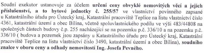 A. NÁLEZ 1. Znalecký úkol Na základě Usnesení Č.j. 55 EX 85/15-52 ze dne 12.11.