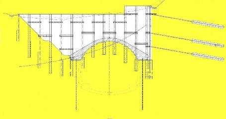 12 Original sloping and stabilisation of the western portal of the northern tunnel tube patě každé etáže byla navržena kotevní úroveň lanových předpjatých kotev 6 ØLs15,5 v délkách 16 m, 18 m, 20 m,