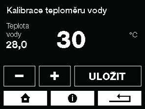 Provozní měření a kalibrace Kalibrace teploměru vody Pokud se liší teplota vody od teploty, kterou ukazuje ASIN AQUA Salt je možné teploměr zkalibrovat v menu kalibrace