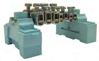 15.4 ODBOČOVACÍ SVORKOVNICE Rozsah jmenovitých průřezů: 6 95 mm 2 Materiál pouzdra: Polyamid PA6, hořlavost V0 bez halogenů Montáž: lišty TH 35 (pomocí adaptéru APS2), podložka Pro vícenásobné
