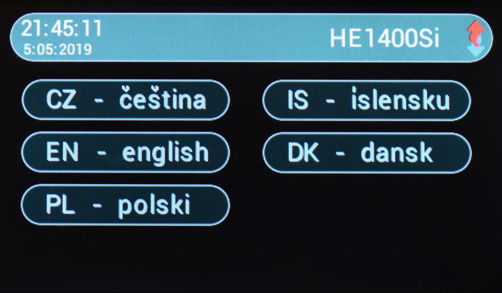 Připojení k internetu Teplota výstupní vody Obrazovka pohotovostního režimu Signalizace činnosti bivalentního