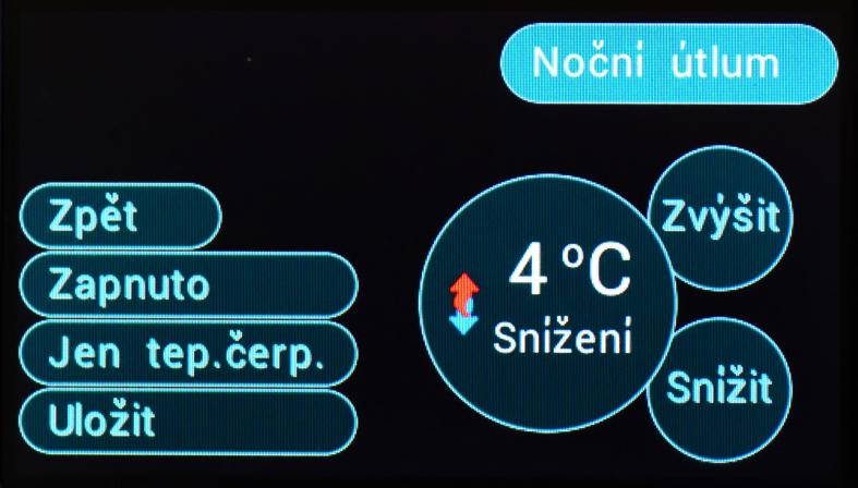 Režim nočního útlumu PIN 9202 Vše vypnout Touto volbou máte možnost snížit hlučnost tepelného čerpadla v době mezi 22h a 6h ranní.