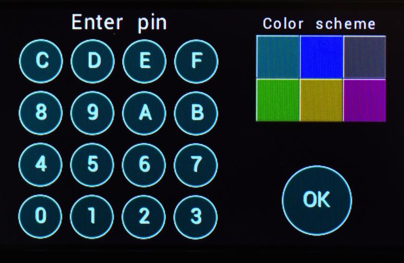 Strana 23 Volba PIN a barevného schématu Vyvoláte