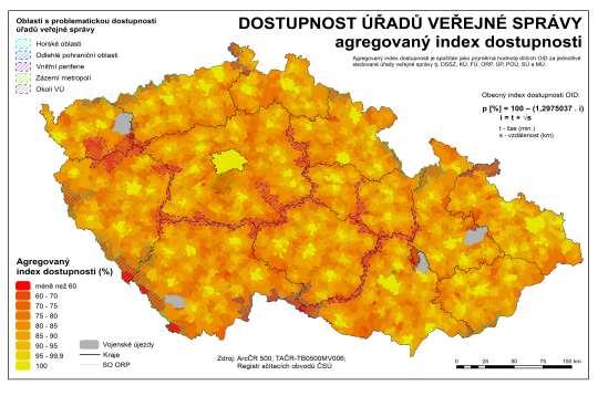 ANALÝZY DOSTUPNOSTI ÚŘADŮ VEŘEJNÉ SPRÁVY Závěry analýzy Kvalitní dostupnost veřejné správy v