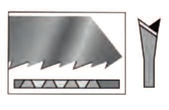 řezy Pilové plátky Narex Kvalita řezu a rychlost postupu pilového listu v materiálu je dána geometrií zubů a jejich roztečí, tj.