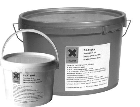 UNIVERZÁLNÍ TMEL SILATERM Používá se na lepení kalcium-silikátů, šamotů, liaporových a žárobetonových tvarovek, kamnářských tahů, plášťů sálavých vyzdívek, izolačních desek.