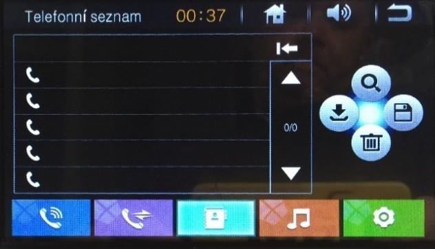 Využití telefonního seznamu Stisknutím tlačítka vstoupíte do telefonního seznamu. Následně stiskněte tlačítko pro stažení telefonního seznamu. Kontakt vyhledáte pomocí tlačítka seznam.