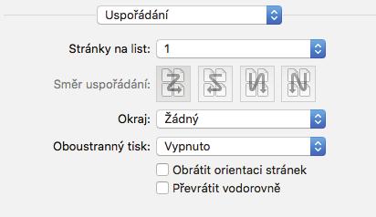 Použití technologie AirPrint v systému OS X nebo macos [Uspořádání] Konfigurace nastavení pro oboustranný tisk nebo kombinaci více stránek na jeden list. 1 2 3 4 5 6 DVL903 1.