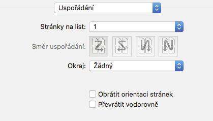 Použití technologie AirPrint v systému OS X nebo macos Nabídka možností vysílání faxu Položky nastavení se mohou lišit v závislosti na specifikacích připojeného zařízení nebo konfiguracích