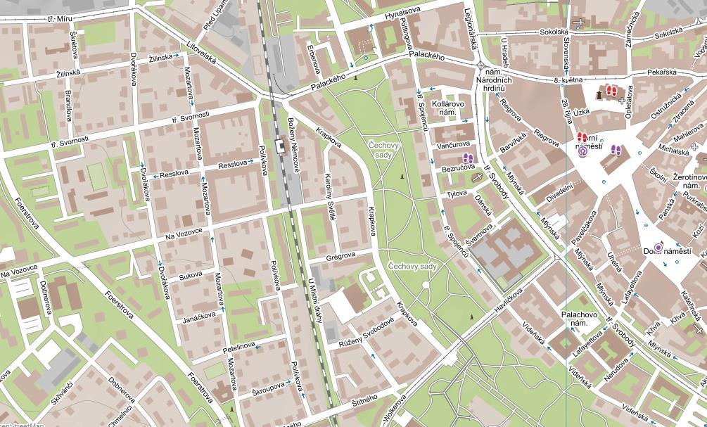 Obr. 34: Mapa sběru Erysiphe flexuosa na druhu Aesculus hippocastanum z městského parku Čechovy sady v Olomouci Během roku 2015 byl pozorován průměrný stupeň napadení Erysiphe flexuosa na celé