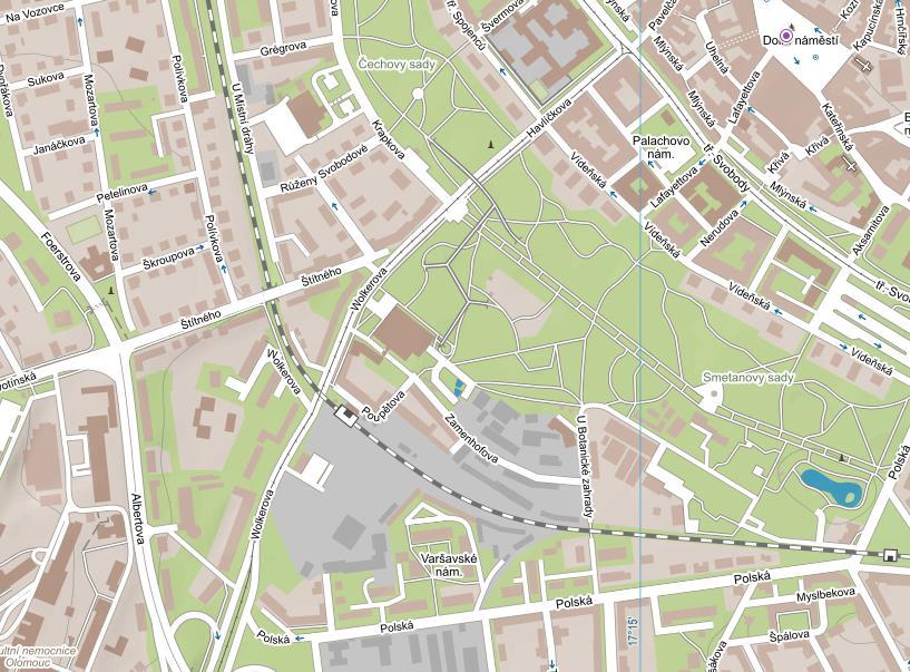 Obr. 38: Mapa sběru Erysiphe palczewskii na druhu Caragana arborescens v Botanické zahradě PřF UP v Olomouci Během roku 2015 byl pozorován průměrný stupeň napadení Erysiphe palczewskii na celé