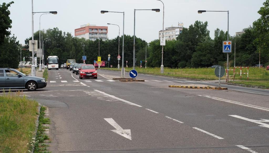 Křižovatka na ul. Zborovské v Hradci Králové - aktuální stav Křižovatka na ul.