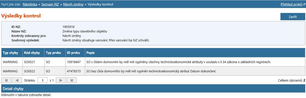 1.2 Doplnění varování při nevyplněných TEA SO 34 zákona č. 111/2009 Sb.