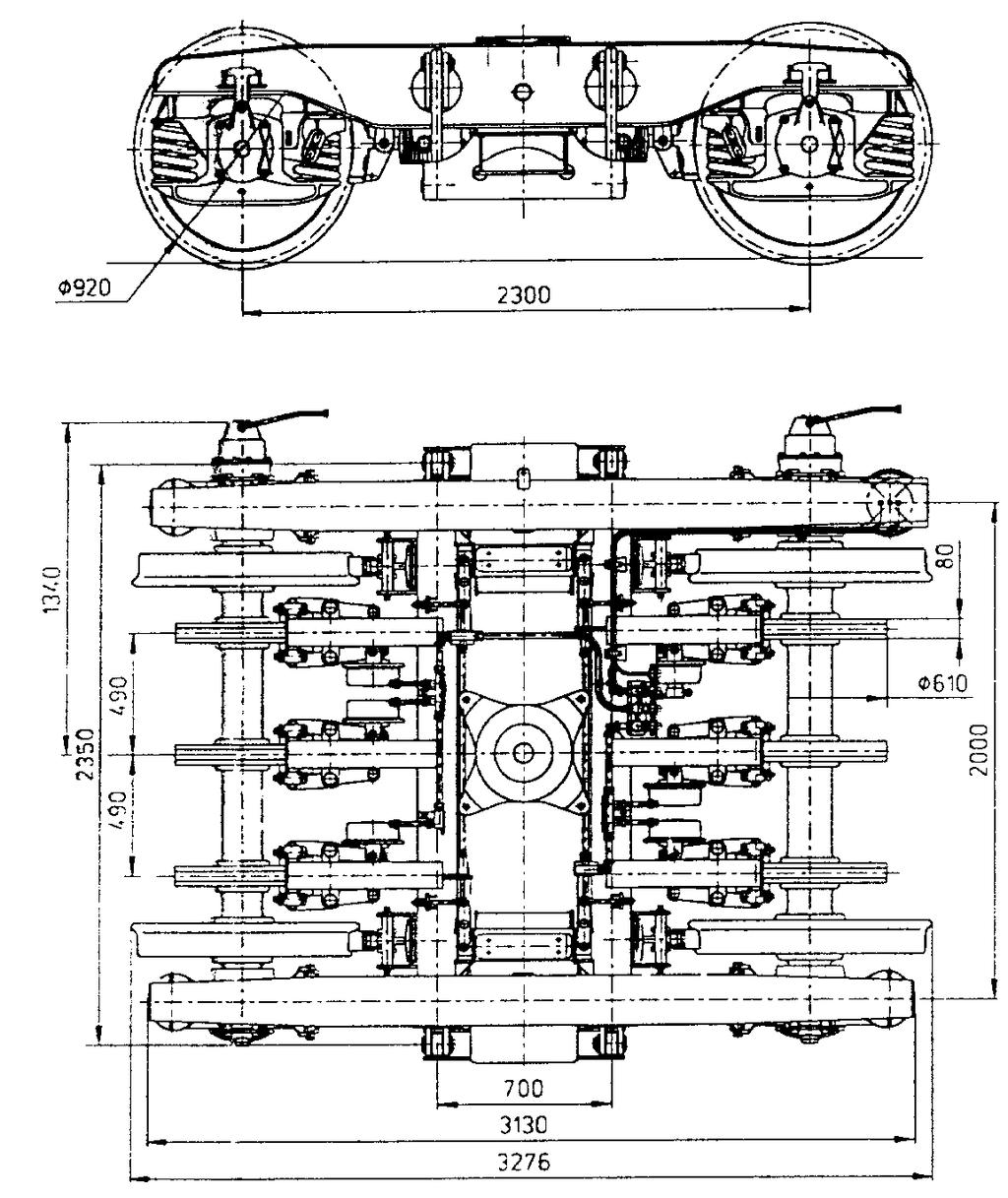 2.2.6 Podvozky Y37VR a Y37VVR Obrázek 11: Podvozek Y37VVR[13] Y37VR je podvozek pro vysoké rychlosti do 140km/h a jeho druhá varianta Y37VVR pak pro rychlosti do 160km/h.