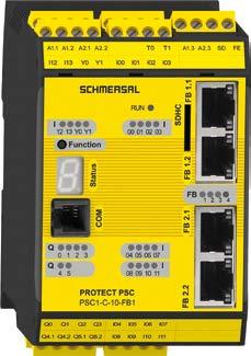 PROTECT PSC1 Programovatelné stavebnicové bezpečnostní PLC Bezpečnostní řídicí systém PSC1 se skládá z volně programovatelného PLC a rozšiřovacích I/O modulů pro bezpečné zpracování signálů spínačů