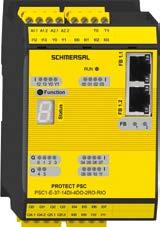 Technické specifikace: PSC1-E-37-14DI-4DO-2RO-RIO 2) Decentrální moduly pro rozšíření vstupů a výstupů bezpečná vzdálená I/O ethernetová komunikace SDDC (Safety Device to Device Communication) U