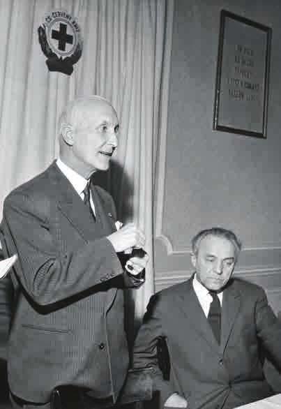 1919 2019 Prezident Mezinárodního výboru ČK Léopold Boissier v Praze, 1963, sídlo ČSČK Slavnostní zahajovací ceremoniál se konal v Rudolfinu 30. září.
