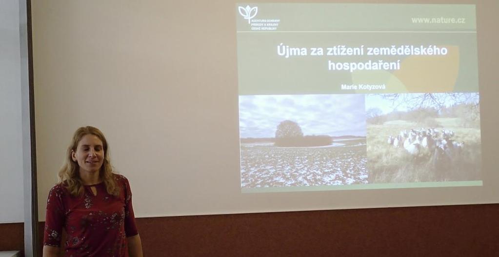 Obr. 5: Přednáška nakonferenci pro zemědělce hospodařící v CHKO (foto: L.Štefka) Spolupráce s firmou Agrostis-Trávníky s.r.o. a J.