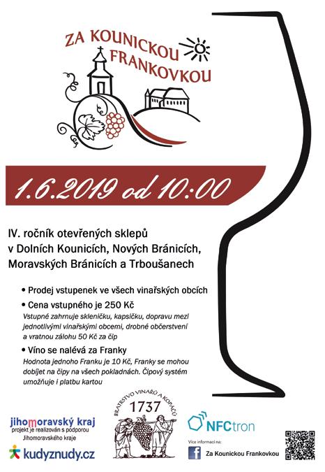 , místní hřbitov, město Dolní Kounice 18. 5. Race of Vikings týmový závod 10 hod., vedle kláštera Rosa coeli, Karel Špinar 18. 5. Soutěž O putovní proudnici 15 hod.