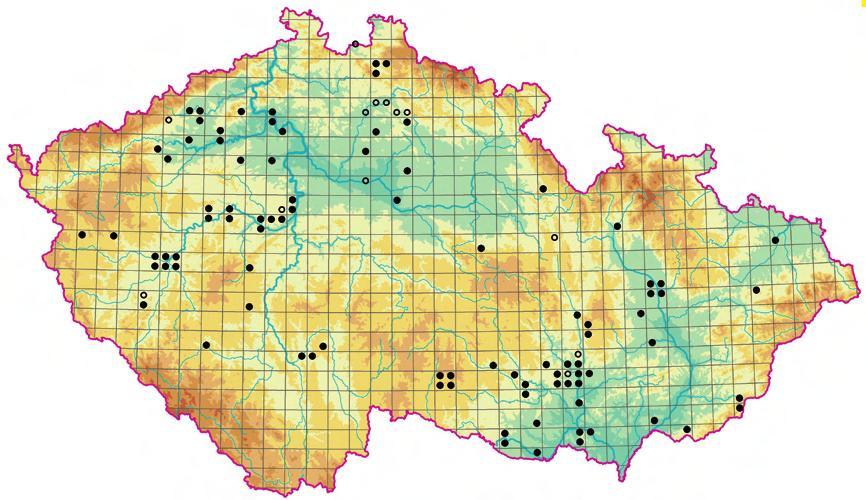 Coronopodo-Polygonion arenastri Obr. 3. Rozšíření asociace XAA01 Polygonetum arenastri. Mapy rozšíření jsou sestaveny na základě existujících fytocenologických snímků.