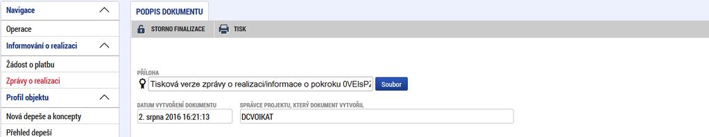 Následně je ZoR podaná na ŘO a je vytvořena verze pro čtení a dochází k administraci