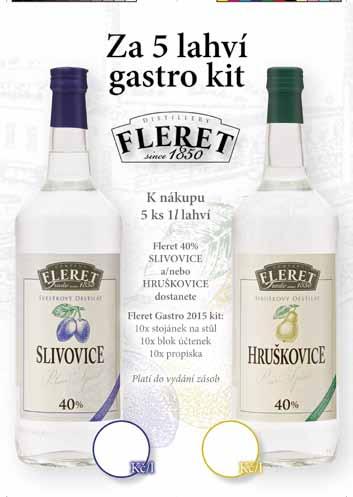 fleret 40% slivovice, hruškovice