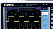 DIGITÁLNÍ OSCILOSKOP GOODWILL řada GDS-3000 150/250/350/500 MHz Řada dvou/čtyř kanálových osciloskopů s šířkou pásma až 500MHz Vzorkování až 5 GSa/s v reálném čase (až 100 GSa/s v ekvival.