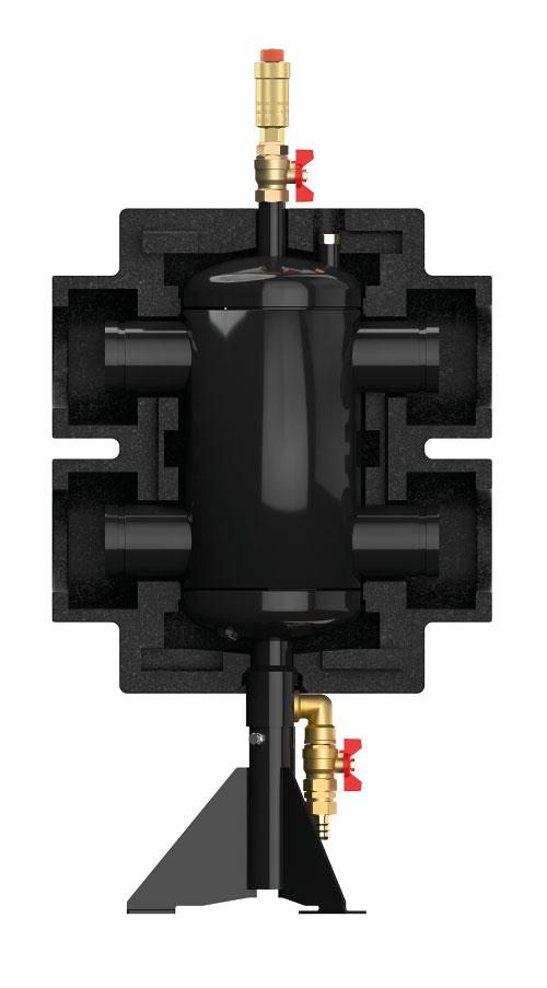 Hydraulický stabilizátor 02 Těleso: svařený kulatý zásobník s připojovacími hrdly z bezešvých ocelových trubek včetně drážky Victaulic.