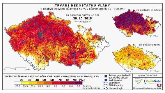 Ad 3) Z časoprostorové analýzy výskytu sucha a kombinací jeho termínů výskytu, byla provedena hot spot analýza s cílem posoudit dopady sucha na úrovni katastrů resp. okresů ČR.