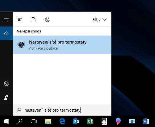 Instalaci aplikace spustíte souborem setup.exe. Při instalaci se řiďte pokyny na obrazovce. Po správné instalaci v přehledu programů v PC naleznete SW pod názvem: Nastavení sítě pro termostaty.