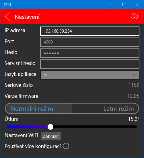 Musí se rozsvítit zelená LED indikující napájení. Na převodníku začnou současně blikat LED kontrolky WiFi a Ethernet. Tento stav indikuje inicializaci převodníku. Tento stav může trvat až 30 sekund.