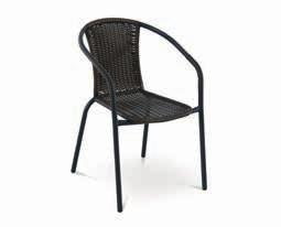 ŽIDLE PIKOLO Kovová stohovatelná židle s výpletem z trvanlivého a bezúdržbového umělého ratanu umožňuje pohodlné sezení.