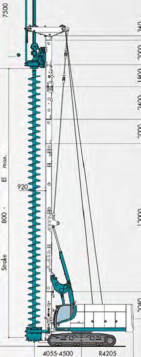 depth with rotating auger cleaner Max.