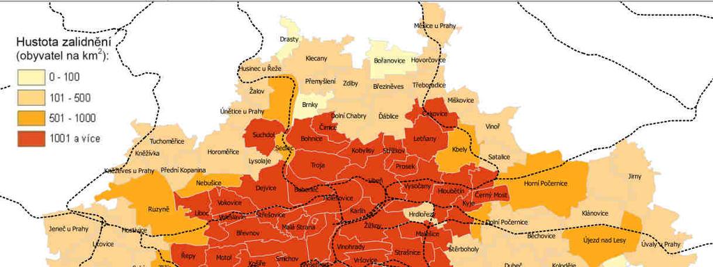 4. POPIS ŽELEZNIČNÍ DOPRAVY NA ÚZEMÍ AGLOMERACE PRAHA Jedná se o území, na které se s odkazem na vymezení aglomerací dané vyhláškou č. 561/2006 Sb.