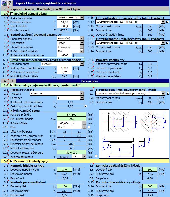 2.2.2 Výpočet spojení programem Mitcalc Mitcalc je modul do excelu, pomocí něhož je možno rychle a pohodlně provést kontrolu spojovacích prvků.