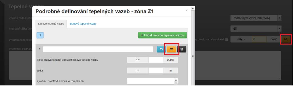 Pokud máme případ dle schématu napravo a jednozónový model v programu ENERGETIKA, tak bychom při podrobném zadání tepelných vazeb v zóně Z1 použili pro tento detail činitel liniové tepelné vodivosti