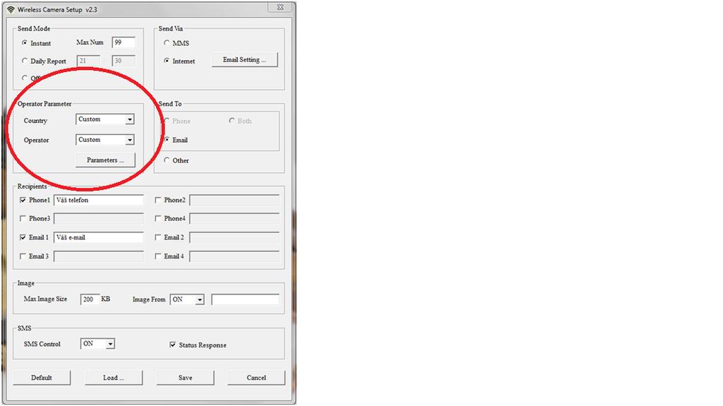 SPROMISE PC konfigurátor Wireless Camera Setup je PC program sloužící k nastavení mobilního odesílání fotografií z Vaší fotopasti.