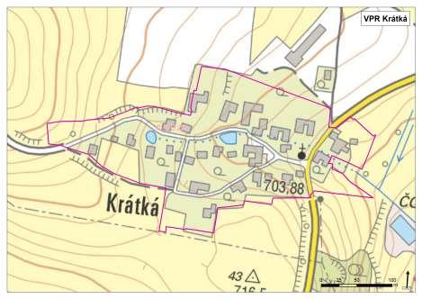 Příklady VPR Krátká (Sněžné) Popis: 2x návesní rybník 0,25 Zdroj vody pramen nad obcí 0,20 Níže položený rybník