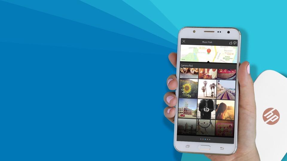 Zážitky v aplikaci HP Sprocket Procházení podle míst Můžete prohlížet své fotografie na sociálních sítích nebo v galerii fotoaparátu. Potažením doprava můžete třídit podle místa.