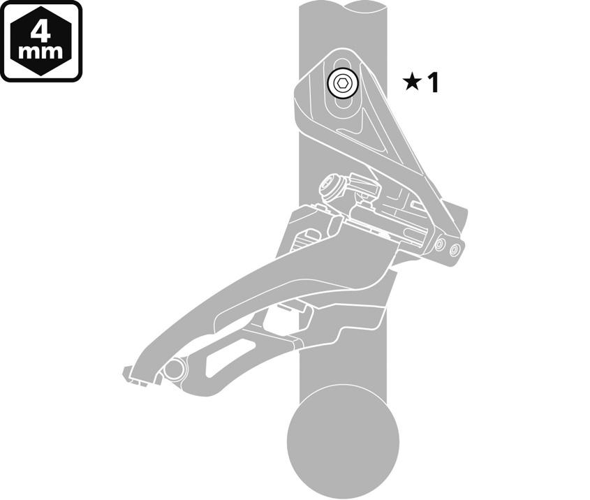 MONTÁŽ Přímé upevnění (FD-M9000/M8000/M672/M612) Side swing 2. Rovnou plochu vodítka řetězu vnější části nastavte souběžně s plochou vnějšího převodníku.