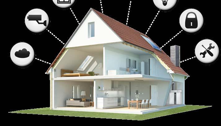 SMART HOME Dálkové ovládání přes mobilní telefon & tablet Internet-Gateway je nutný k App a WEB-servisu.