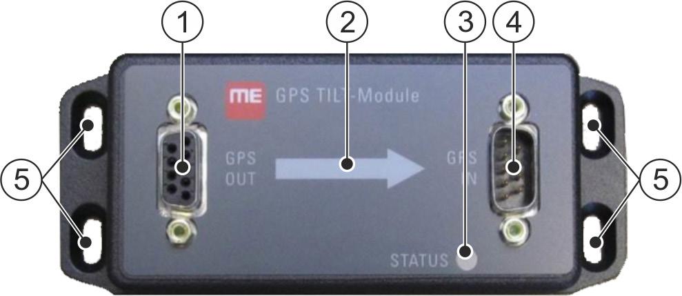 2 Popis produktu Obsah dodávky 2 Popis produktu Na následujícím obrázku je zobrazen čelní pohled na GPS TILT-Module.