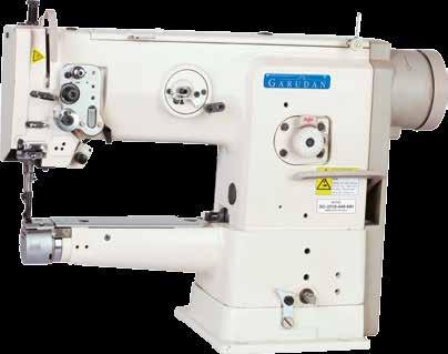 polotovarů. Cylinder bed single-needle lockstitch industrial sewing machines with triple feed and large horizontal. The machines are designed for sewing of medium and heavy materials.