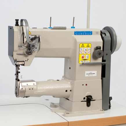 Cylinder bed single-needle lockstitch industrial sewing machine with triple feed and large vertical.