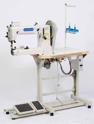 Machine is designed for extremely heavy sewing as tarps, car seats, bags, sport protectors, etc. Model GC-331-543H/L40 is designed for binding.