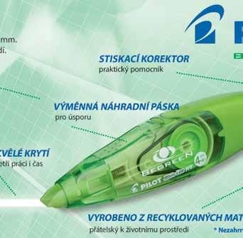 pro snadnou manipulaci. Možnost okamžitého přepsání. Nezanechává stopy na fotokopiích. Šíře pásky: 5 mm, délka návinu: 6 m.