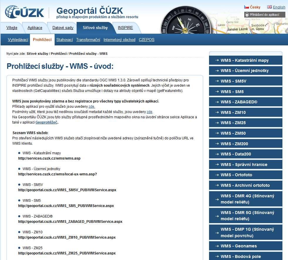 Prohlížecí služby informace o připojení Prohlížecí služby