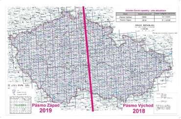 Mapové listy SM 5 (2km x 2,5km), Rastrová data - formát JPG (JTSK, UTM) S-JTSK/Krovak EN, WGS 84/UTM zone 33N