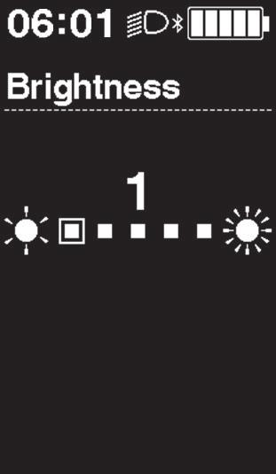 PROVOZ A NASTAVENÍ Nabídka nastavení (SC-E6100) [Brightness] Nastavuje jas displeje. 1. Zobrazte nabídku [Brightness]. (1) Zobrazte nabídku nastavení.